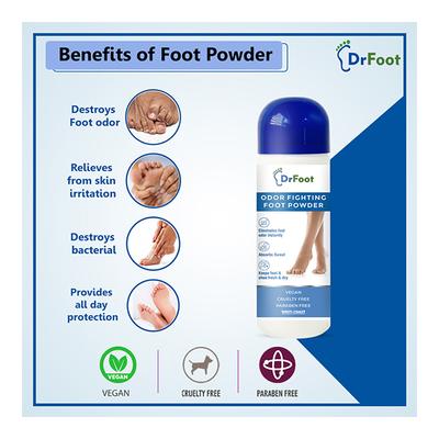 Dr Foot Odor Fighting Foot Powder 100 gm - Shoe Deodorant