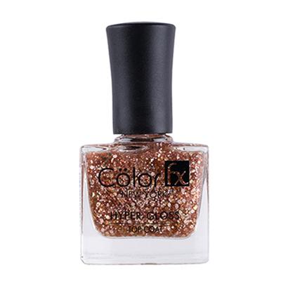 Color Fx Hyper-Gloss Top Coat Rose Gold Glitter finish 21 toxin free Non-yellowing - 173 9 ml - Nail Polish