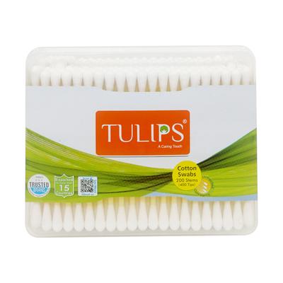 Tulips Cotton Swabs - Flat Box 200's - Cotton Buds & Balls