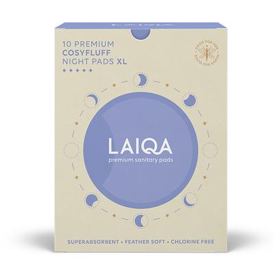 LAIQA Premium Cosyfluff Night Pads XL (Pack of 2 X 10) - Sanitary Napkins