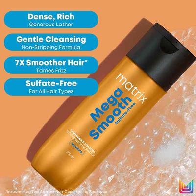 Matrix Mega Smooth Sulfate-Free Shampoo for Bond Repair Safe for Keratin, Botox 350 ml - Shampoos