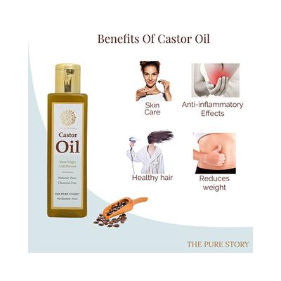 The Pure Story Castor Oil Pure Natural, Extra Virgin Cold Pressed 100ml - Hair Oils