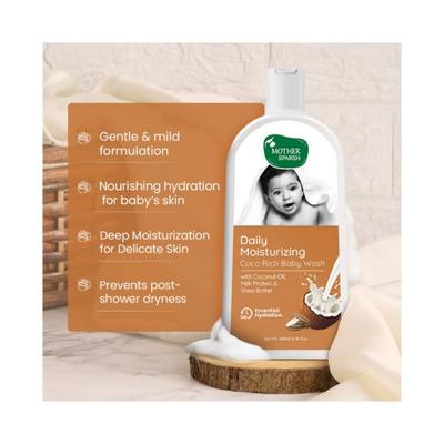 Mother Sparsh Coco Rich Baby Wash With Coconut Oil, Milk Protein & Shea Butter 200 ml - Baby Body Wash