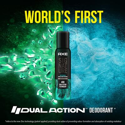 Axe Signature Mysterious Tropical Green Fragrance 72H Dual Action Technology Body Deodorant 154ml - Men Deodorants/Roll-Ons