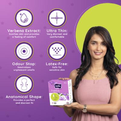 Bella Herbs Verbena Normal Panty Liners 60's - Panty Liners