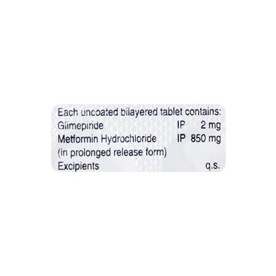 Zoryl MF 2mg/850mg Tablet 10'S - Diabetes-Ant