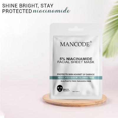 Mancode 5% Niacinamide Facial Sheet Mask for All Skin Types 25 ml - Face Mask