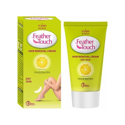 VI-John Feather Touch Hair Removal Cream Lime & Aloe Vera Tube for Dry Skin 40 gm - Shaving Creams
