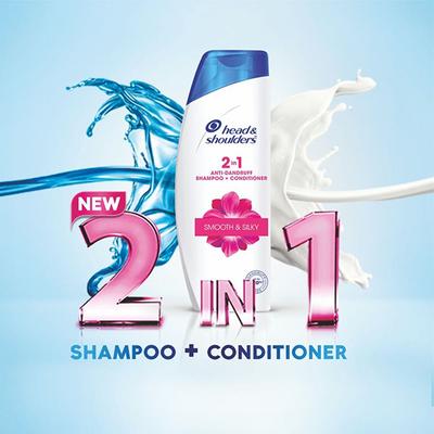 Head & Shoulders 2-in-1 Anti-Dandruff Shampoo + Conditioner - Smooth & Silky 340 ml - Dry Shampoos & Conditioners