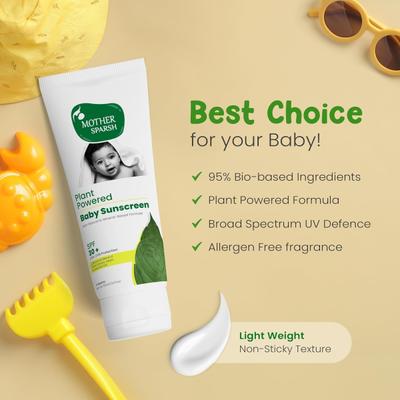 Mother Sparsh Natural Baby Sunscreen Lotion With Spf 30+ For Uva & Uvb Protection 100 ml - Face Sunscreen