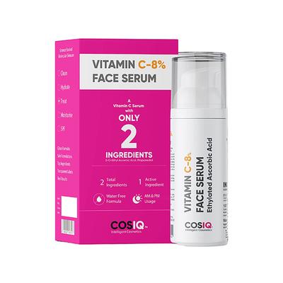 Cos IQ Vitamin C 8 percent Face Serum Only 2 Ingredients Safe and Effective Skin Brightening Serum 30 ml - Face Serum