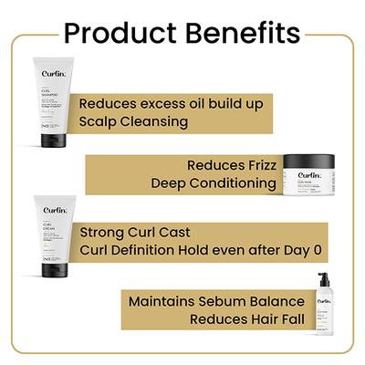 Curlin Shampoo+Cream+Mask+Scalp Tonic 1's - Dry Shampoos & Conditioners