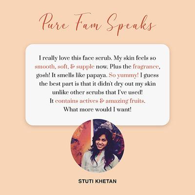 Pure Sense Natural Papaya Face Scrub with Niacinamide & Pomegranate 50 gm - Scrubs & Exfoliants