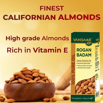 Vansaar 45+ Rogan Badam Sweet Almond Oil 100 ml - Speciality Medicines