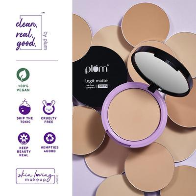 Plum Legit Matte Talc-Free Compact With SPF15 115P Pinched Blush 9 gm - Contour