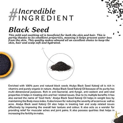 Atulya Pure Cold Pressed Black Seed Kalonji Oil 100 ml - Hair Lotions & Tonics