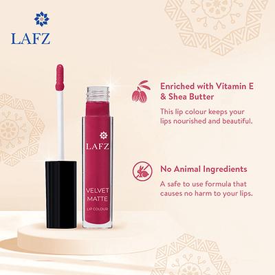 Lafz Transfer Proof & Smudge Proof Velvet Matte Lip Colour, Fuchsia Flare 5.5 ml - Liquid Lipsticks