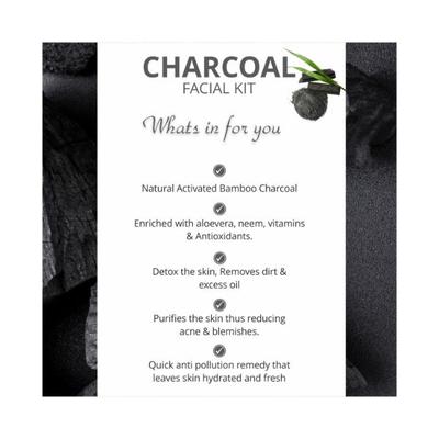 Glamveda Charcoal Detox and Anti Pollution Facial Kit 110 gm - Facial Kits