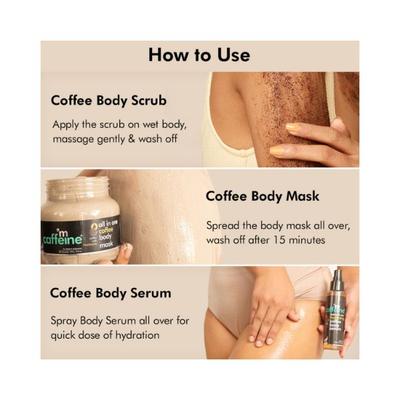 Mcaffeine Detan & Hydrate Complete Body Care Routine Coffee Body Scrub, Body Mask & Body Serum 240gm 1's - Scrubs & Exfoliants