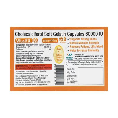 VITALFIT D3 Softgel Capsule 4's - Supplements-Vit