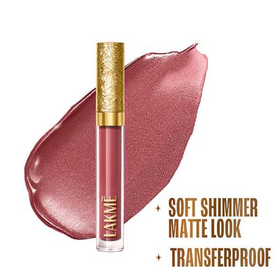 Lakme Be-Jewel Shimmer Lip Liquid, Luminous Matte Finish - 201 Pink Topaz 3.5 ml - Liquid Lipsticks