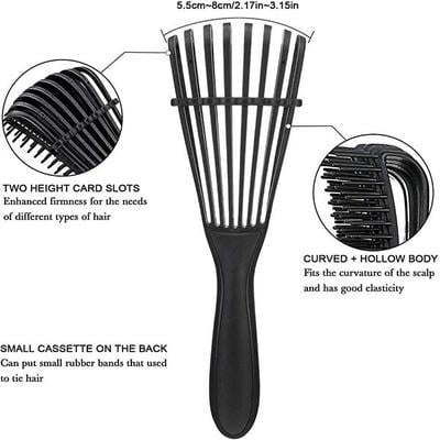 Bronson Professional Wet And Dry Hair Detangler Hair Brush With Spacing Clip - Black 12's - Hair Brushes