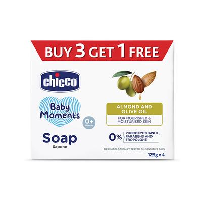 Chicco Baby Moments Soap 125G (Buy3 Get1 Free) 4's - Baby Soap