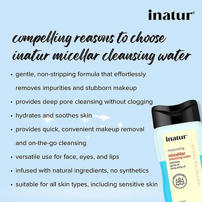 Inatur Micellar Cleansing Water - Jojoba Oil 100 ml - Face Wash & Cleansers