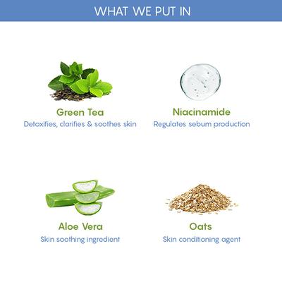 The Moms Co. Natural Green Tea Night Gel with Aloe Vera and Niacinamide Restores and Hydrates Overnight 50gm - Scrubs & Exfoliants