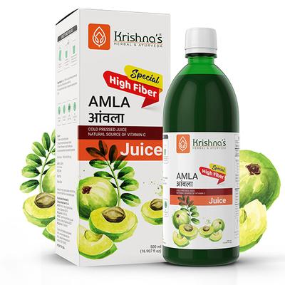 Krishna's Herbal & Ayurveda Special High Fibre Amla Juice 500 ml - Ayurvedic Juices