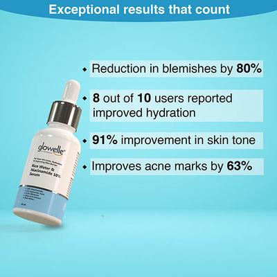 Aryanveda Glowelle Rice Water & 10% Niacinamide Face Serum With Aloe Vera Extracts 30 ml - Face Serum