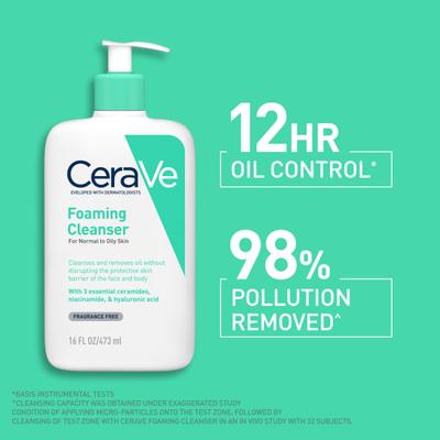 CeraVe Foaming Cleanser For Normal To Oily Skin 473 ml - Face Wash & Cleansers