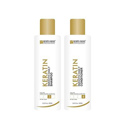 Beauty Garage Professional Keratin Smooth Daily Shampoo 300 ml + Keratin Smooth Daily Conditioner 300 ml - Dry Shampoos & Conditioners