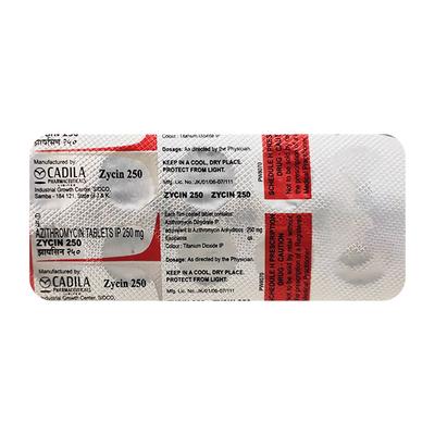 ZYCIN 250 Tablet 10's - Bacterial Infections-Mac