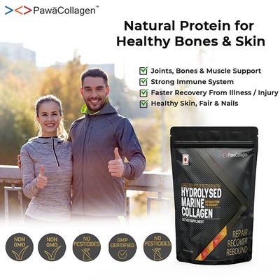 PawaCollagen Hydrolysed Marine Collagen Dietary Supplement Powder (Pack of 15s x 5 gm) - Hair & Skin