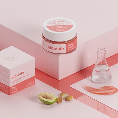 Biocule Glow Lip Balm For Glowing Lips & Deep Moisturization, Strawberry Flavour, 100% Natural 12 gm - Lip Balms