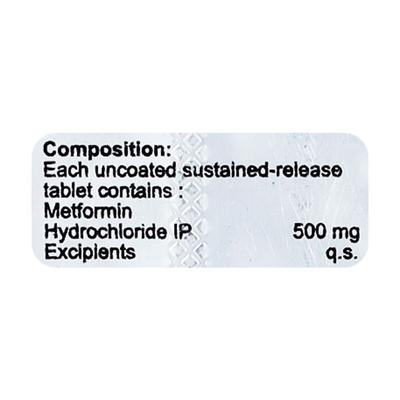 GLYCIMET SR 500mg Tablet 10's - Diabetes-Ant