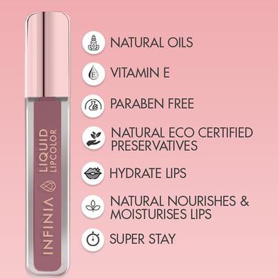 Infinia Liquid Lip Color Liquid Lipstick M 95 Long Lasting and Waterproof 5 ml - Liquid Lipsticks