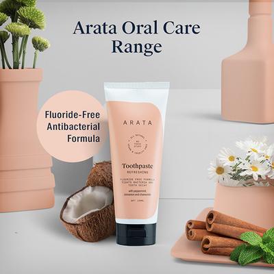 Arata Natural Refreshing Toothpaste With Peppermint, Cinnamon Fights Tooth Decay 200 ml 2's - Toothpaste