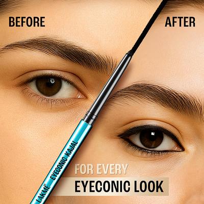 Lakme 9 to 5 Eyeconic Kajal, Smudgeproof, Waterproof, lasts upto 24 Hrs, Deep Black (Pack Of 2 x 0.35gm) 1's - Kajal & Kohls