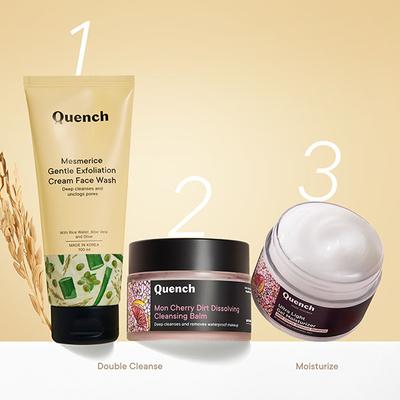 Quench Botanics Rice Water & Vitamin E Face Wash for Gentle Exfoliation 100 ml - Scrubs & Exfoliants