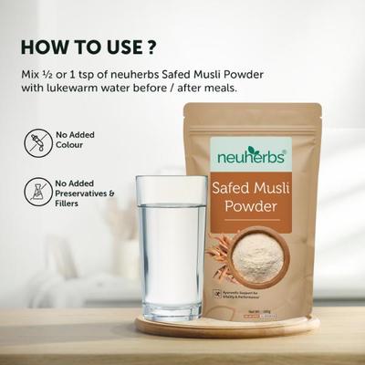 Neuherbs Organic Safed Musli Powder 100 gm - Sexual Care