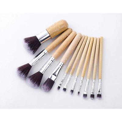 Bronson Professional Super Soft bristles HD finish Bamboo 11 pc makeup brush set with pouch 1's - Face Brush