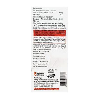 CANDEVAC 8 Tablet 10's - Hypertension-Ang