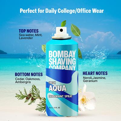 Bombay Shaving Company Aqua & Musk 150ml x 2 Combo Deodorant Spray For Men 2's - Men Perfumes (Edt/Edp)