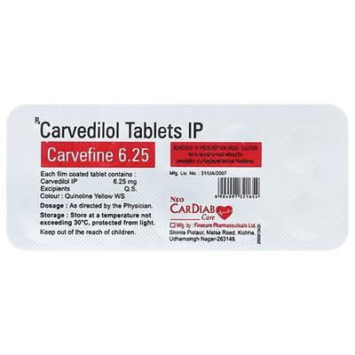 CARVEFINE 6.25 Tablet 10's - Hypertension-Bet