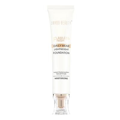Swiss Beauty Flawless Finish Daily Wear Light Weight Foundation with Vitamin C & Macadamia Oil Moisturising - (Soft Ivory) 40gm - Blushes