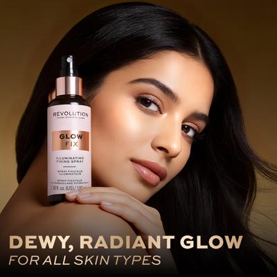 Makeup Revolution London Glow Fix Illuminating Fixing Spray 100ml - Highlighters & Illuminators