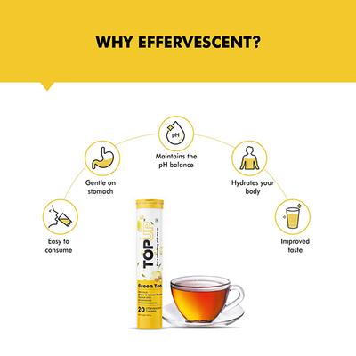 Nuvox TopUp Green Tea Effervescent Tablet - Ginger & Lemon 40's - Herbal/Green Teas