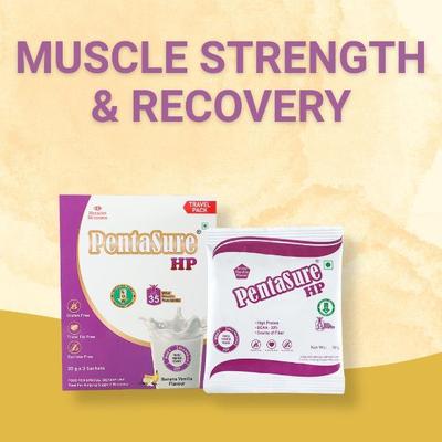 PentaSure HP High Protein Powder - Banana Vanilla Flavour (Travel Pack Sachet of 3 x 30 gm) - Protein Drink